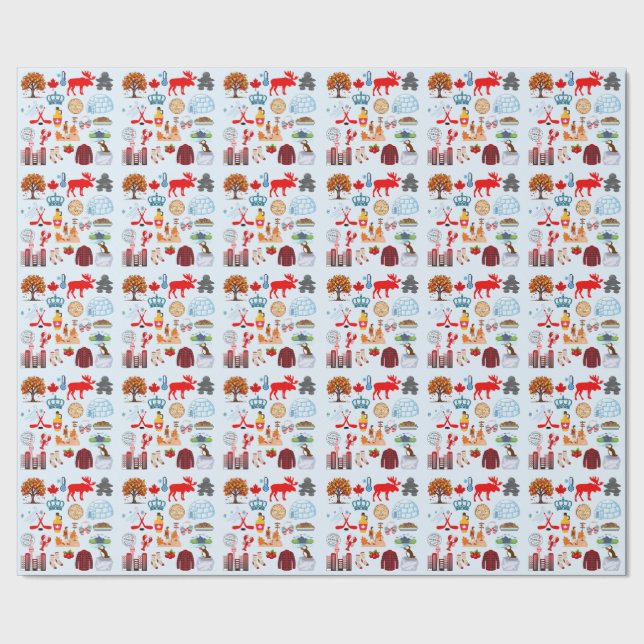 Papier Cadeau Symboles du Canada (Couture)