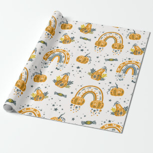 Papier Cadeau Symboles Halloween éffrayant motif