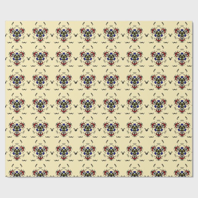 Papier Cadeau Symétrie de crème Zen (Plat)