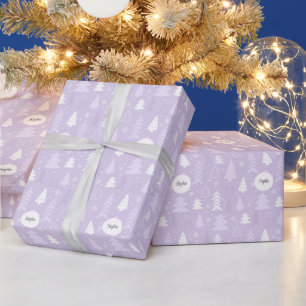 Papier Cadeau Sympa Lilac arbres de Noël Personnalisé