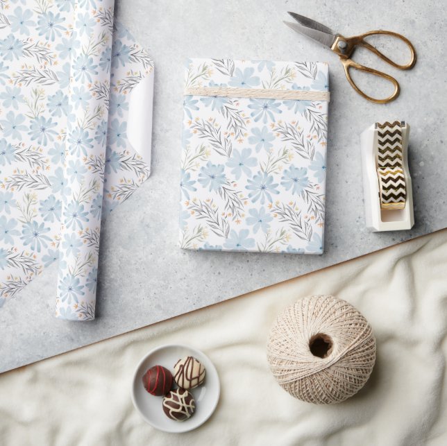 Papier Cadeau Symphonie de Bleu Céleste (Artisanat)