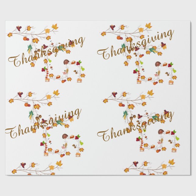 Papier Cadeau T & G - Enveloppeurs Cadeaux Thanksgiving (Plat)