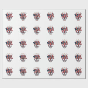 Papier Cadeau T-Shirt_1 gravure vintage drapeau homard patriotiq