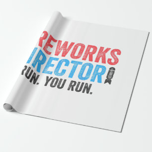 Papier Cadeau T-Shirt 4 juillet Directeur de Fireworks