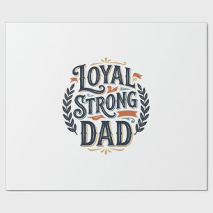 Papier Cadeau T-shirt avec gravure vintage Papa loyal et fort De