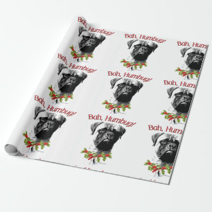 Papier Cadeau T-shirt Bullmastiff Bah Humbug