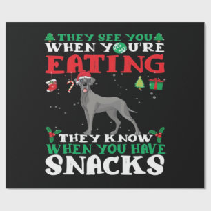 Papier Cadeau T-shirt classique de Noël avec un Grand Danois drô