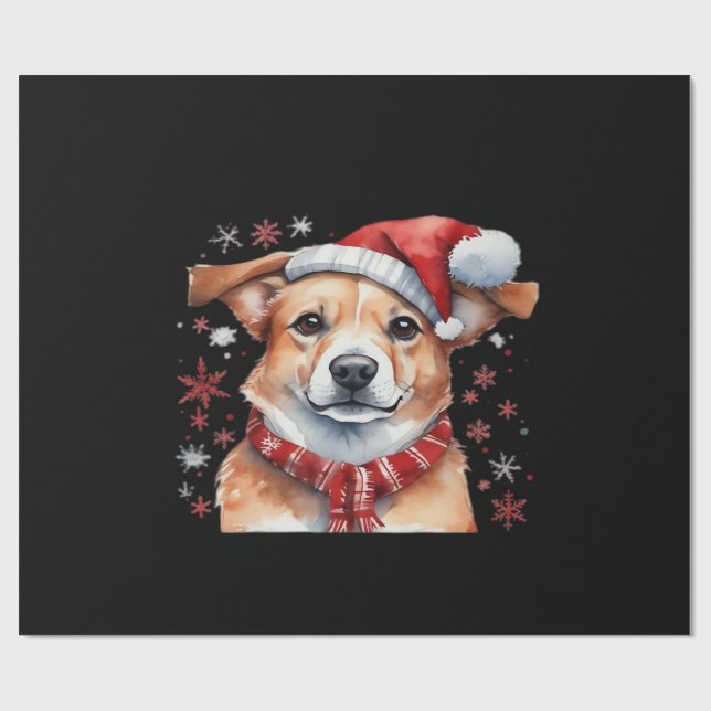 Papier Cadeau T-shirt classique Dog chrismes (Plat)