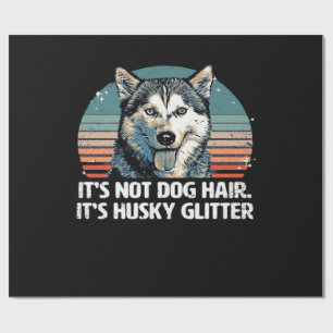 Papier Cadeau T-shirt classique pailleté chien husky sibérien dr