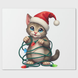 Papier Cadeau T-shirt Col V Noël Chat Siamois (2)