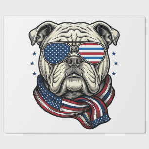 Papier Cadeau T-shirt design de gravure vintage bulldog patrioti