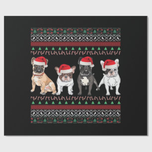 Papier Cadeau T-shirt essentiel de Noël laid pour bouledogue fra