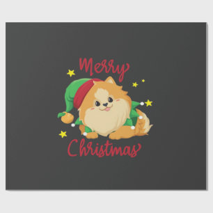 Papier Cadeau T-shirt essentiel Noël Pomeranian Joyeux Noël