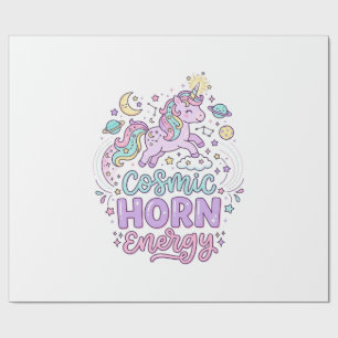 Papier Cadeau T-shirt graphique pastel mignon énergie corne cosm