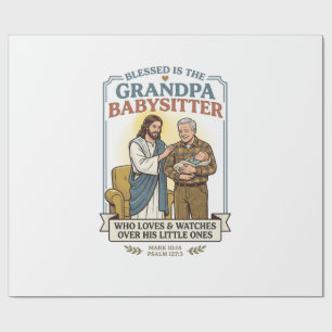 Papier Cadeau T-shirt humour gardien grands-parents Jésus Foi B