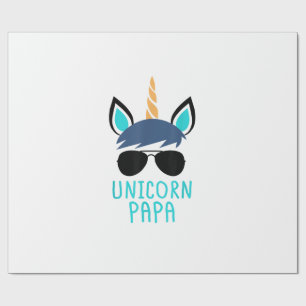 Papier Cadeau T-shirt Licorne Papa Cadeau Drôle de Fête des Père