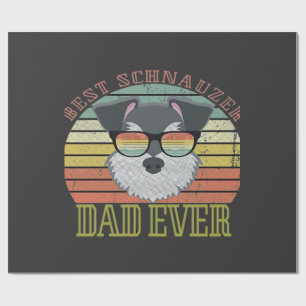 Papier Cadeau T-shirt Meilleur Papa Schnauzer Vintage pour la Fê