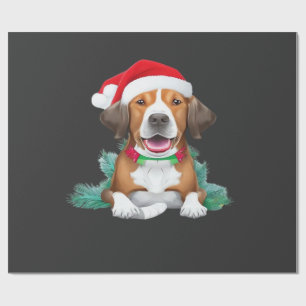 Papier Cadeau T-Shirt oversize chien de Noël drôle