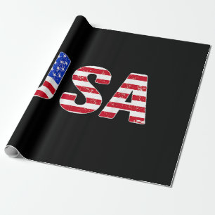 Papier Cadeau T Shirt USA Drapeau Américain Patriotique Hommes F