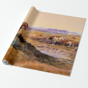 Papier Cadeau « Tabassé » Art occidental par Charles M Russell