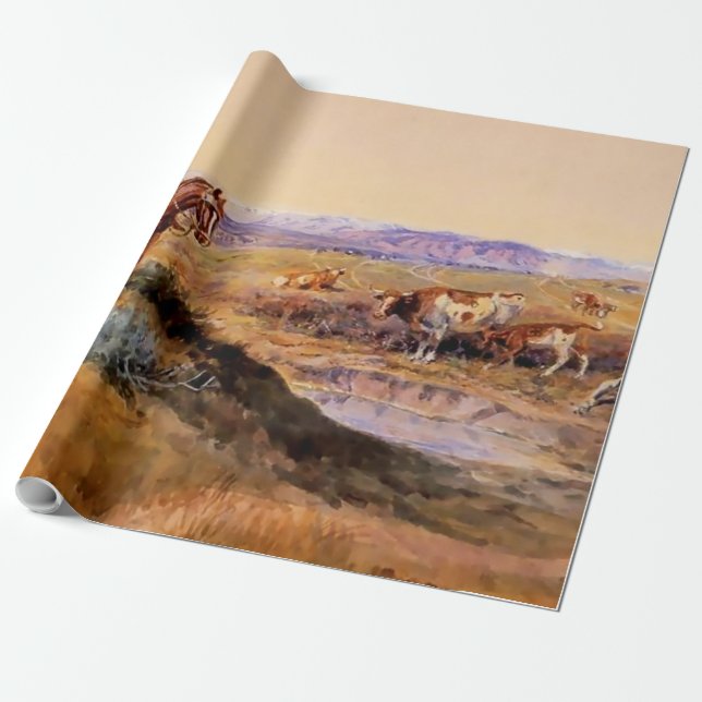 Papier Cadeau « Tabassé » Art occidental par Charles M Russell (Déroulé)