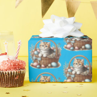 Papier Cadeau Tabby Kitten de Pâques