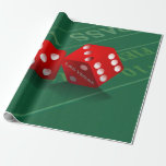 Papier Cadeau Table de craps avec dés Las Vegas<br><div class="desc">* Lucky Las Vegas Dice sur une table craps illustration arrière - plan * Les cadeaux d'emballage peuvent être créatifs et amusants avec ce papier personnalisé. * Le papier est disponible en différentes options de longueur et types de papier. * Idéal pour les projets do-it-yourself, l'artisanat, la décoration de grands...</div>