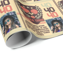 Table personnalisée Tennis Nom âge photo Anniversa