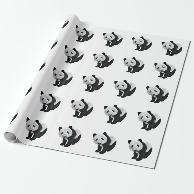 Papier Cadeau Table réservée pour bébé panda (Déroulé)