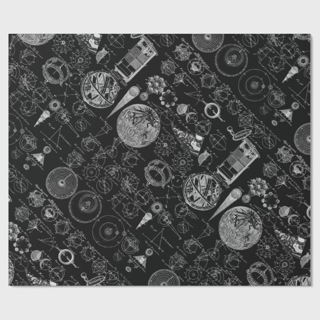 Papier Cadeau Tableau d'astronomie (Plat)