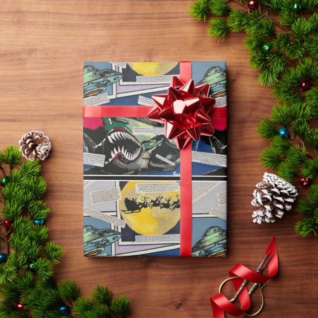 Papier Cadeau Tableau des "Rencontres de Noël" sur un (Cadeau de vacances)