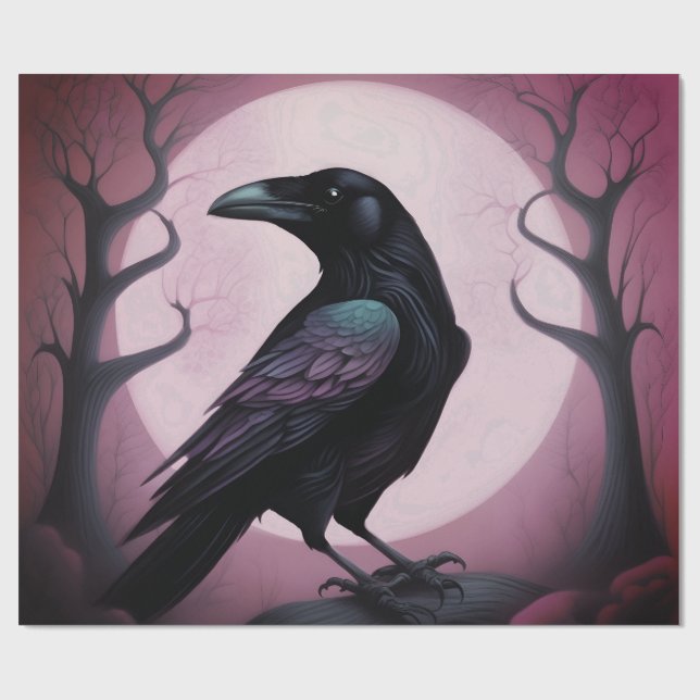 Papier Cadeau Tableau d'un corbeau noir (Plat)