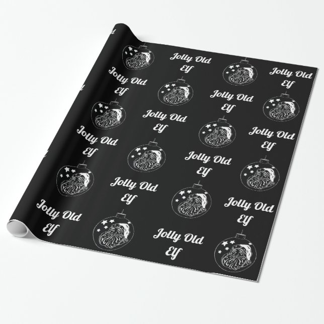 Papier Cadeau Tableau - Père Noël - Noir (Déroulé)