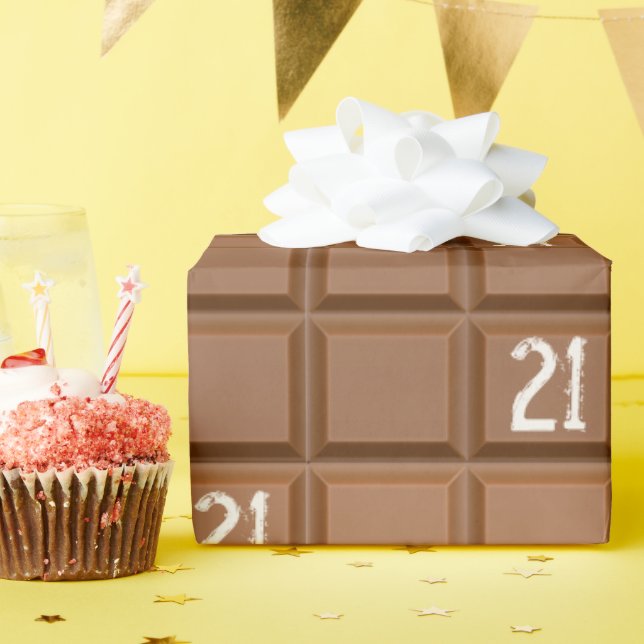 Papier Cadeau Tablette de chocolat pour 21e anniversaire  (Fête d'anniversaire)