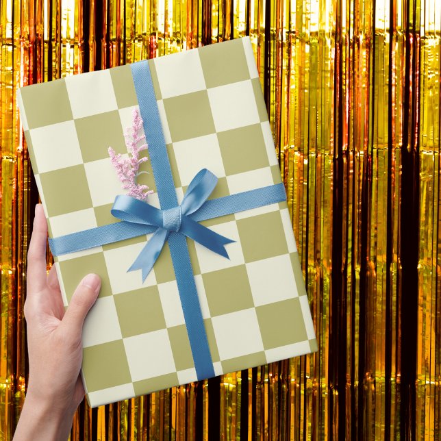 Papier Cadeau Tablier en kaki foncé et beige (Créateur téléchargé)