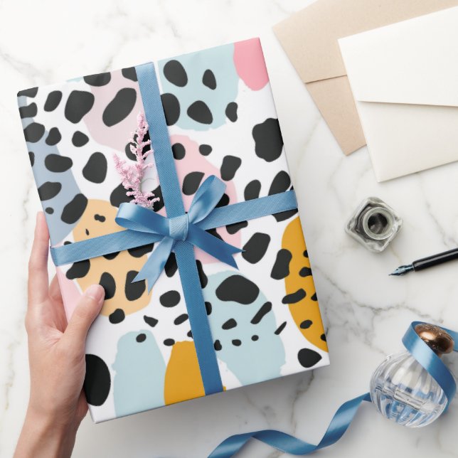 Papier Cadeau Taches de léopard pastel abstraites (Cadeaux)