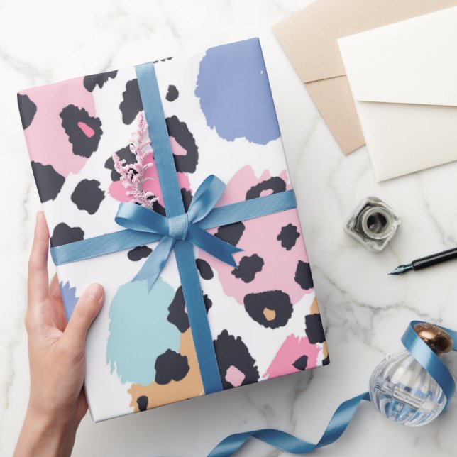 Papier Cadeau Taches de léopard pastel ravissantes (Cadeaux)