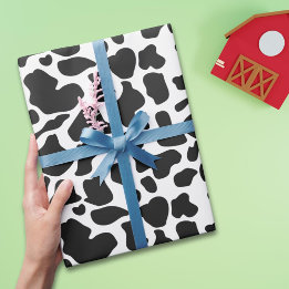 Papier Cadeau Taches de vache noir et blanc Ferme