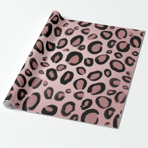Papier Cadeau Taches imprimées léopard guépard peintes en rose e