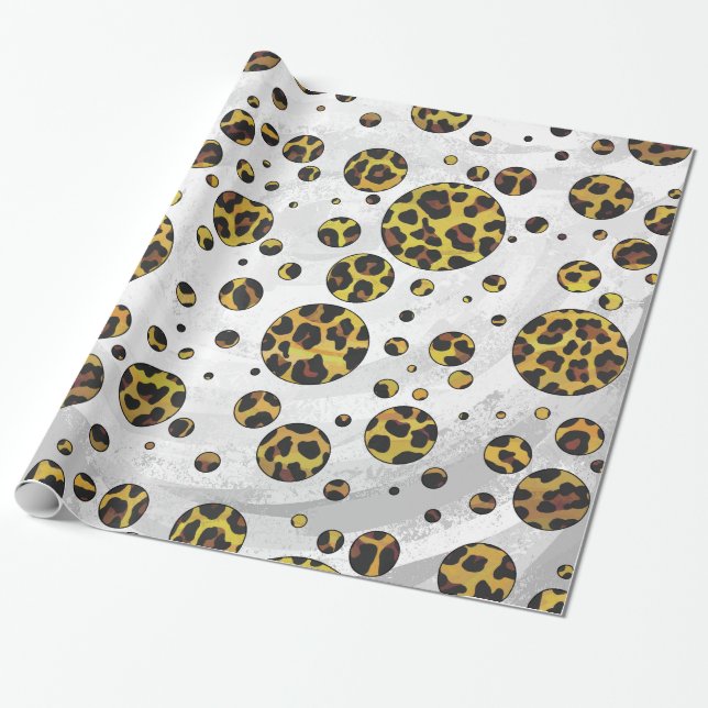 Papier Cadeau Taches Jaunes et Marron Léopard (Déroulé)
