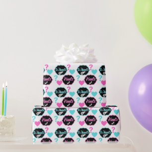 Papier Cadeau Talons ou Roues Rose Bleu Révélation du Sexe de Bé