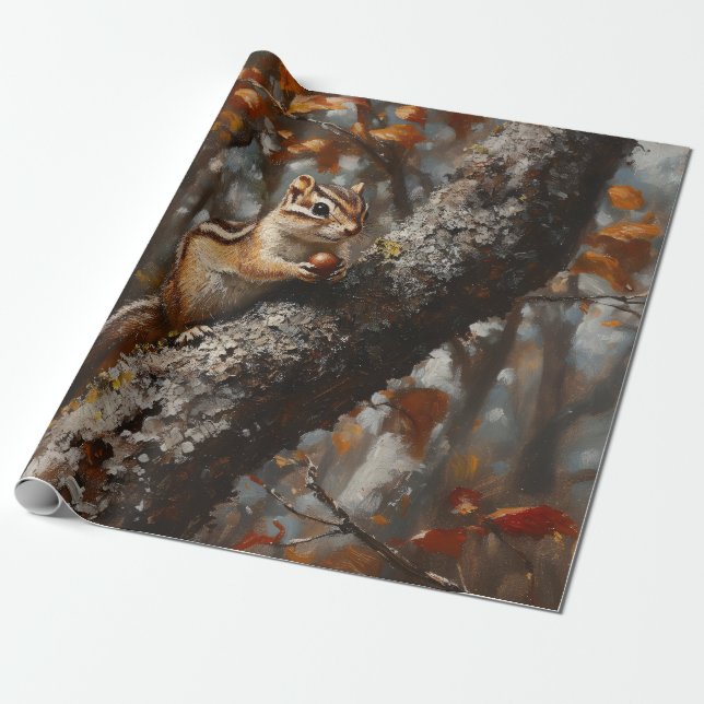 Papier Cadeau Tamia dans un arbre découpage (Déroulé)