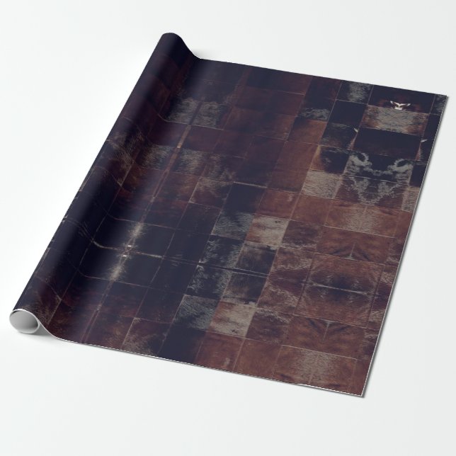 Papier Cadeau Tan Cowhide Patchwork Imprimer papier d'emballage (Déroulé)