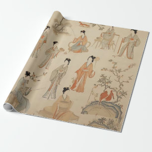 Papier Cadeau Tang Dynasty Handmaidens Cadeau