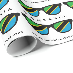 Papier Cadeau Tanzanie Shades texte personnalisé et emballage ca