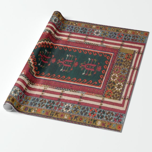 Papier Cadeau Tapis Kilim Antique Oriental (Déroulé)