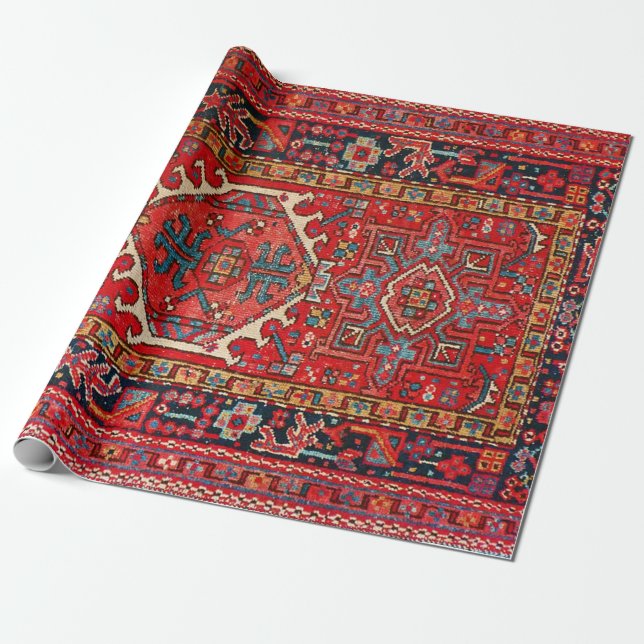 Papier Cadeau Tapis Oriental Turc Persan Antique (Déroulé)