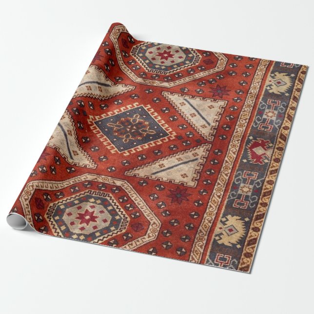 Papier Cadeau Tapis rouge persan turc oriental (Déroulé)