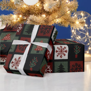 Papier Cadeau Tapis Texture Icones de Noël Motif 