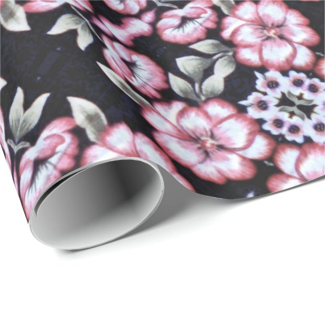 Papier Cadeau Tapisserie florale (Coin rond)
